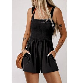 The Ritzy Gypsy Deep Charcoal Smocked Romper