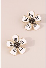 White Lotus Flower Earrings