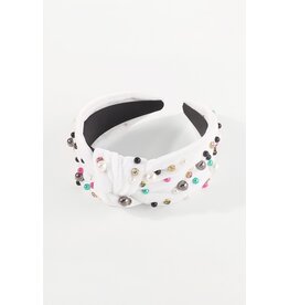 White Multi Dotted Headband