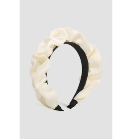 White Satin Ruffle Headband