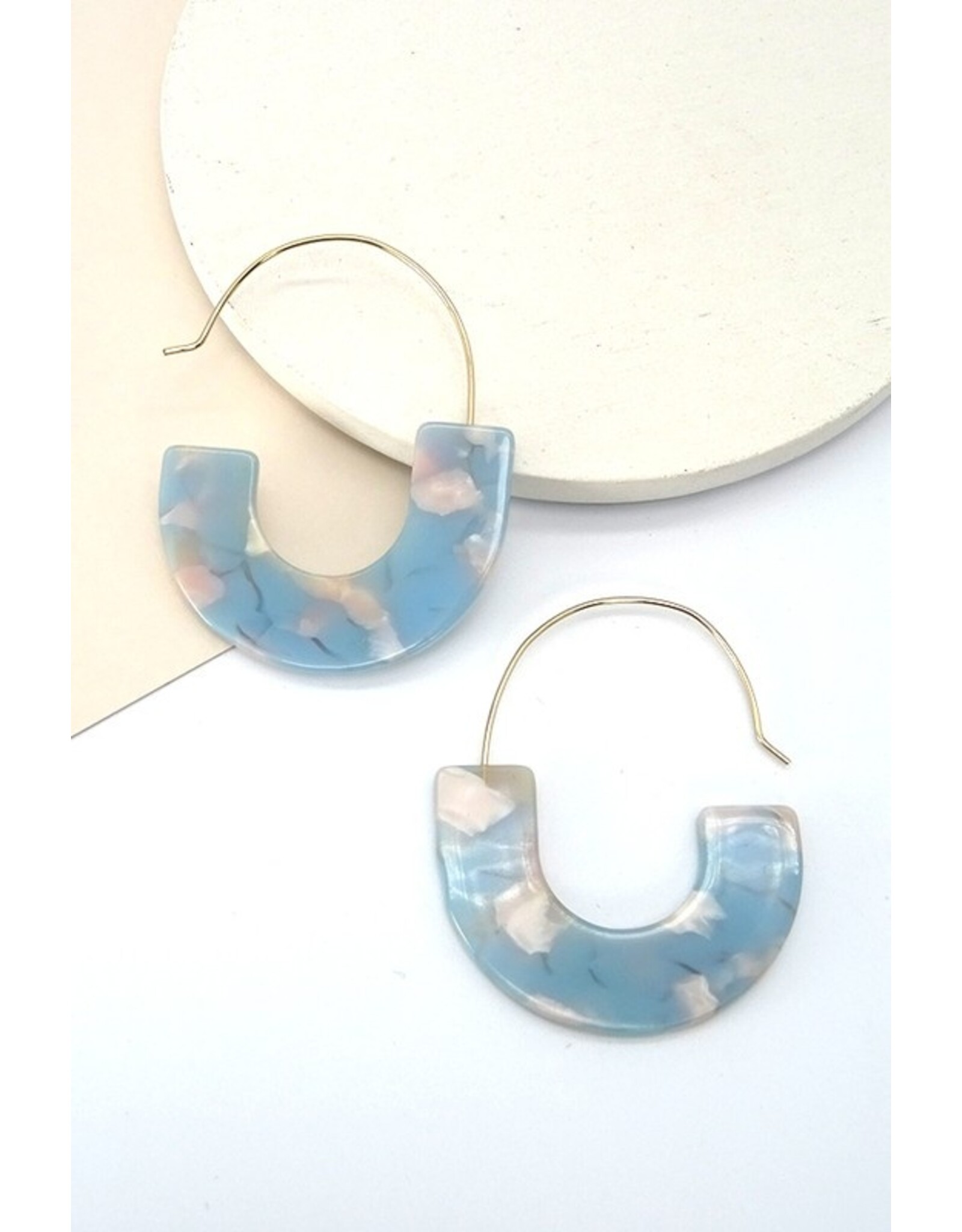 Blue resin earrings clearance
