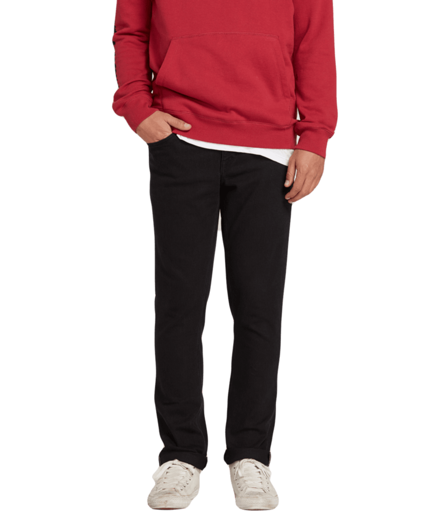 VOLCOM Vorta Slim Fit Jeans Black Out - Edge of the World