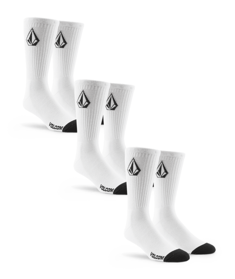 VOLCOM VOLCOM Full Stone Socks 3 Pack White