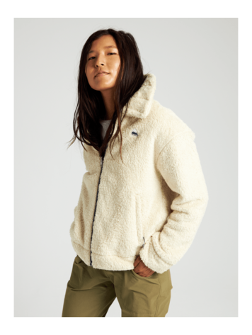 BURTON BURTON Women's Lynx Full-Zip Reversible Fleece Jacket Creme Brulee / Folkstone Gray