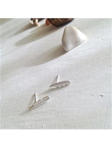 PIKA & BEAR PIKA & BEAR Mayweather Tiny Feather Studs in Silver