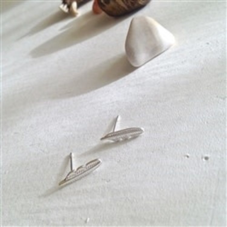 PIKA & BEAR PIKA & BEAR Mayweather Tiny Feather Studs in Silver