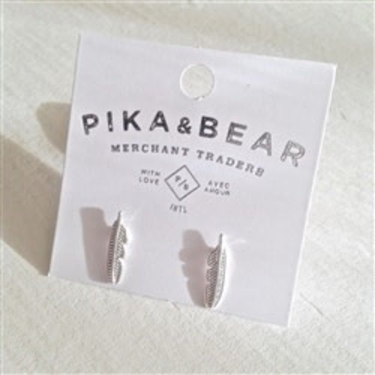PIKA & BEAR PIKA & BEAR Mayweather Tiny Feather Studs in Silver