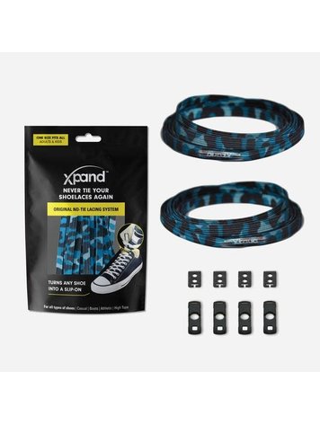 XPAND XPAND Original No-Tie Flat Lacing System Blue Camo