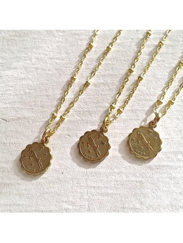 PIKA & BEAR PIKA & BEAR "Aries" Zodiac Charm Necklace, March 21st- April 20th