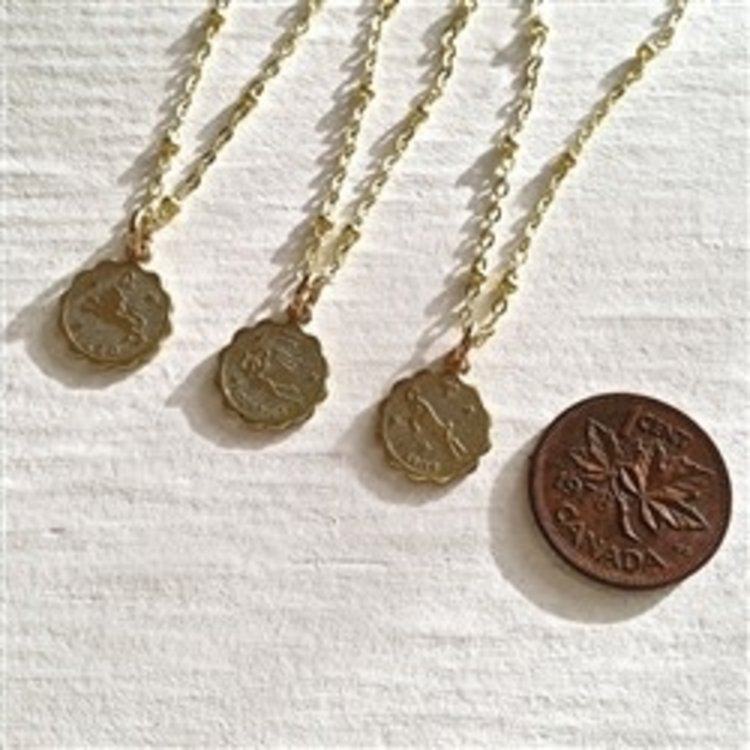 PIKA & BEAR PIKA & BEAR "Aries" Zodiac Charm Necklace, March 21st- April 20th