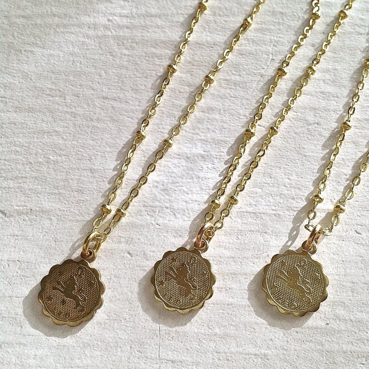 PIKA & BEAR PIKA & BEAR "Leo" Zodiac Charm Necklace, July -23 August 22