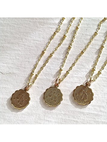 PIKA & BEAR PIKA & BEAR "Libra" Zodiac Charm Necklace, September 24-October 23