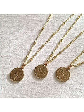 PIKA & BEAR PIKA & BEAR "Virgo" Zodiac Charm Necklace, August -23 September 23