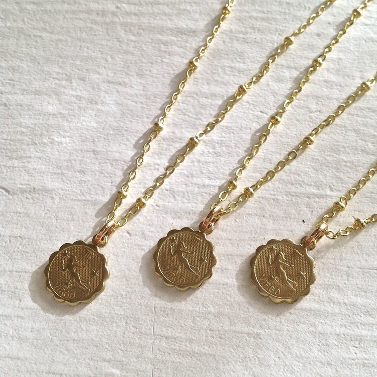 PIKA & BEAR PIKA & BEAR "Virgo" Zodiac Charm Necklace, August -23 September 23
