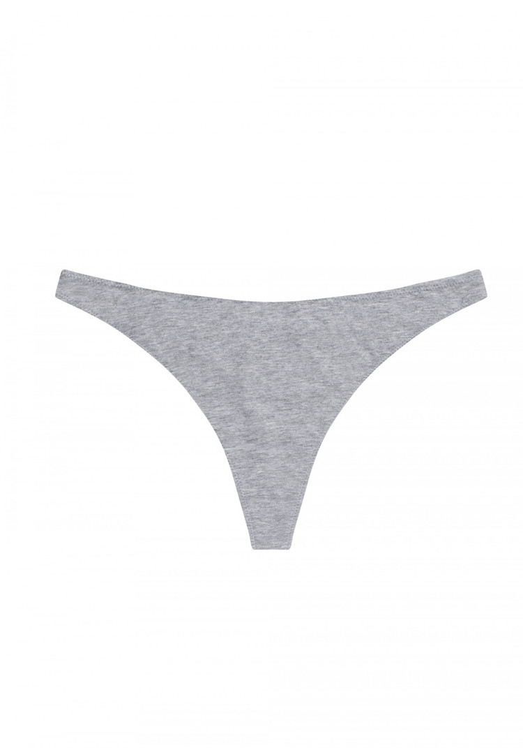 BLUSH BLUSH The Cotton Low Rise Thong Heather Grey