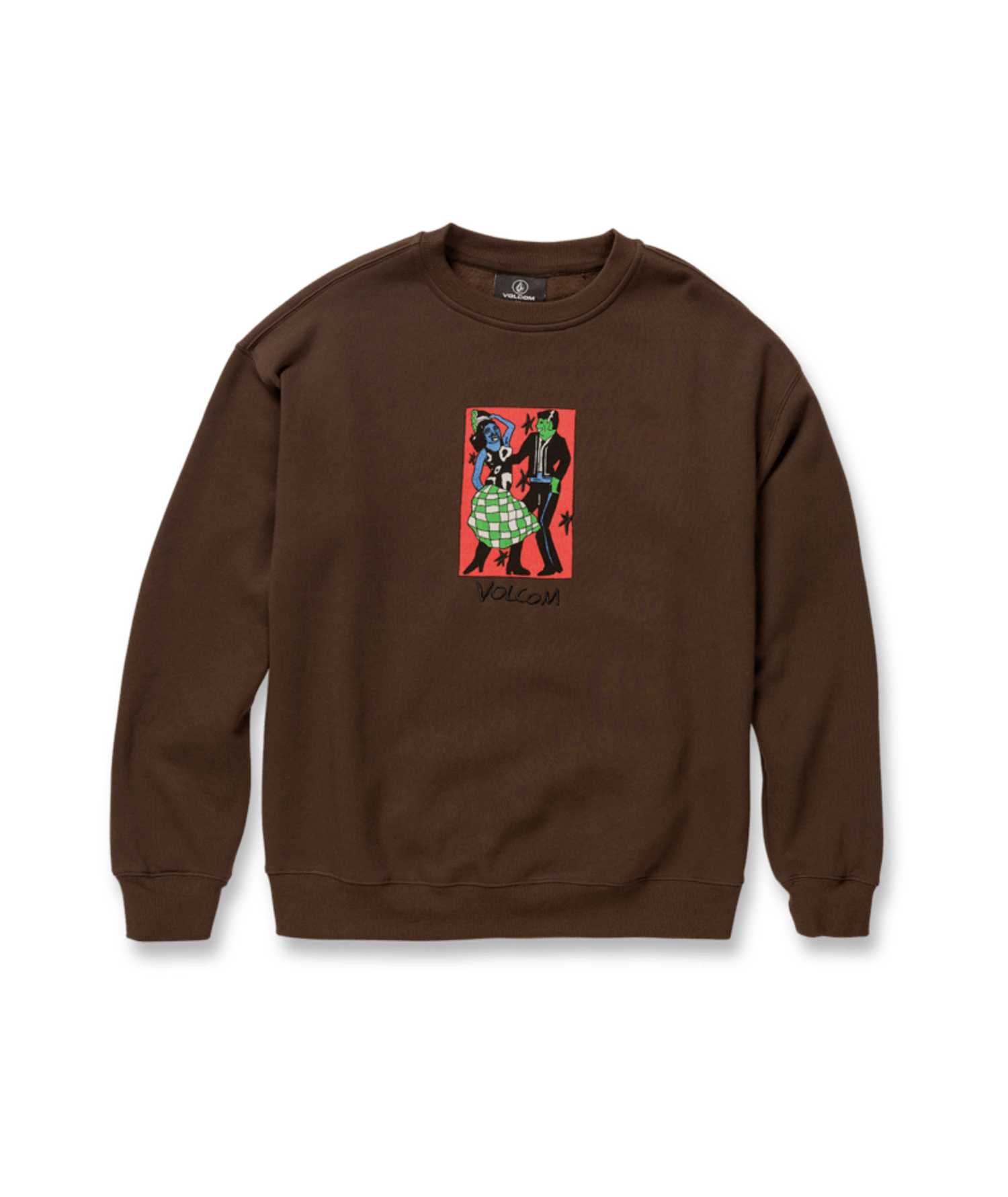 VOLCOM Featured Artist Bob Mollema Crew Sweatshirt - Dark Brown