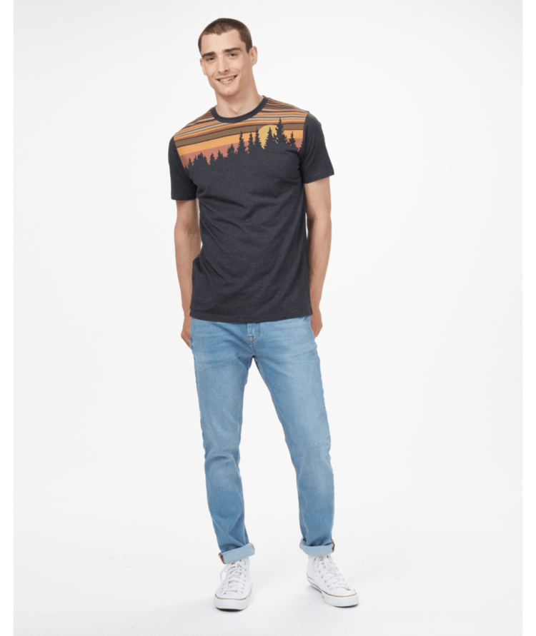 TENTREE TENTREE Mens Retro Juniper T-Shirt Meteorite Black Heather