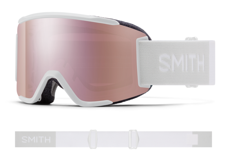 SMITH SMITH Squad S White Vapor / Chromapop Everyday Rose Gold Mirror  / Clear