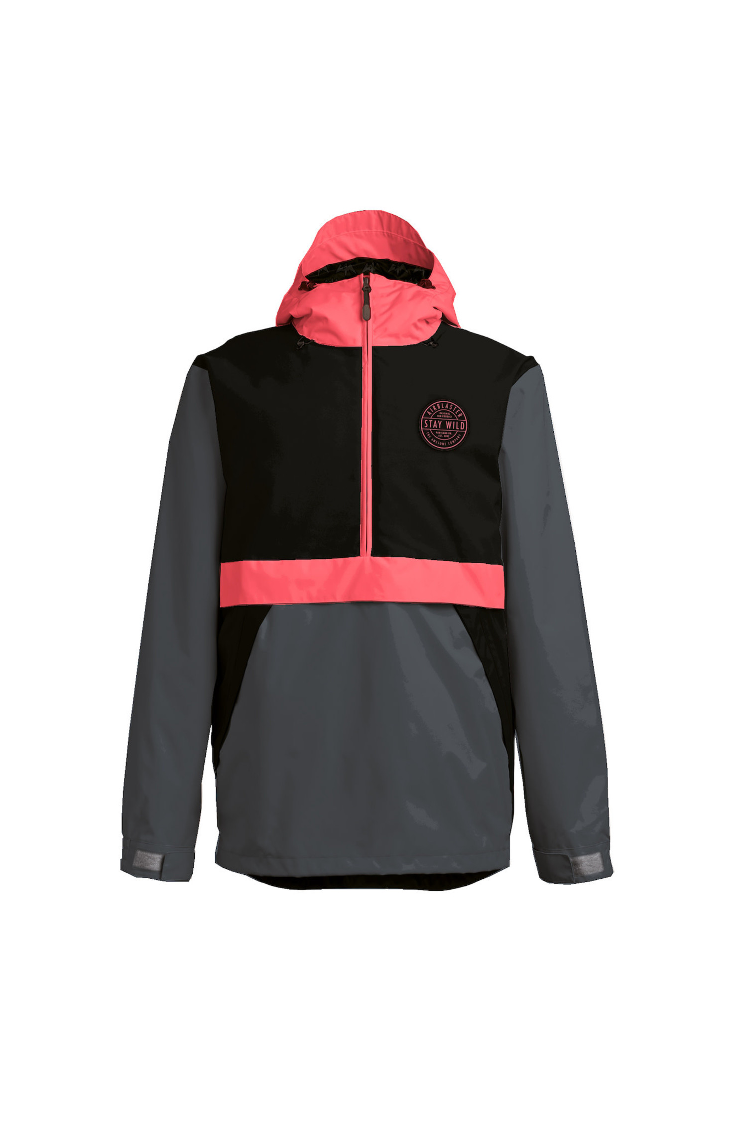 AIRBLASTER Trenchover Jacket Black / Hot Coral - Edge of the World
