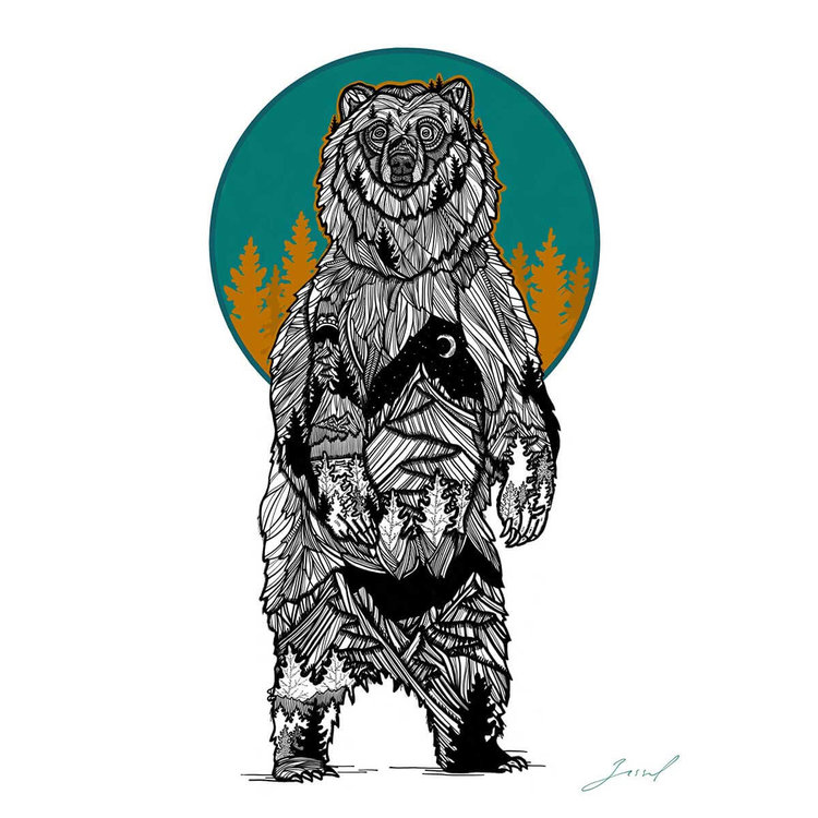 KATE ZESSEL Bear Season 8"x10" Art Print