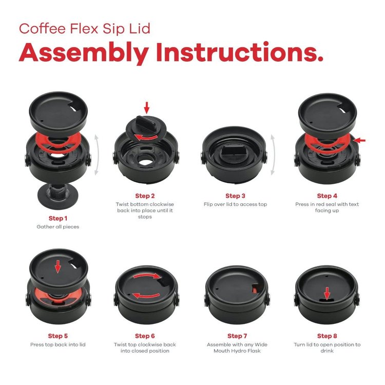 HYDRO FLASK HYDRO FLASK Wide Mouth Flex Sip Lid Black