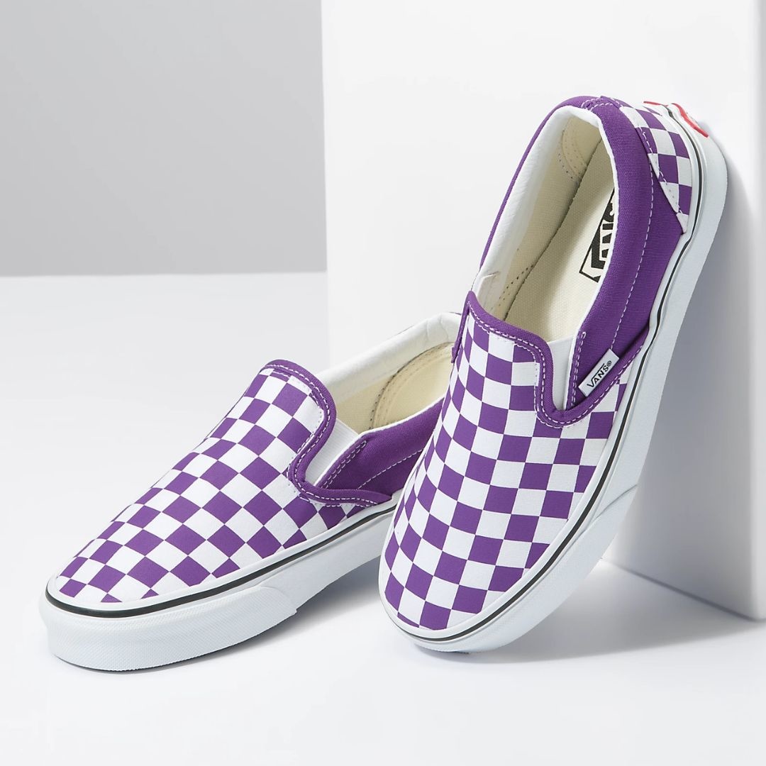 vans purple checkerboard