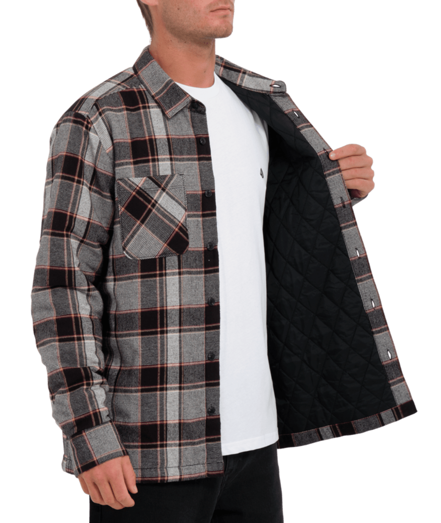 VOLCOM VOLCOM Brickstone Lined Flannel Long Sleeve Dirty White