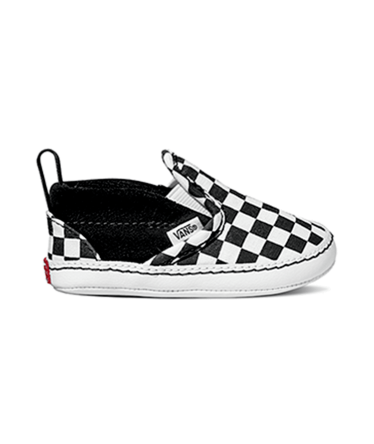 VANS VANS Infant Slip-On V Crib Checker Shoe in Black/True White