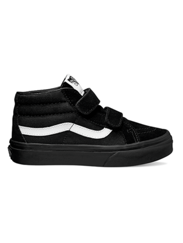 VANS VANS Kids Sk8-Mid Reissue V Canvas Suede Shoe in Black/Black