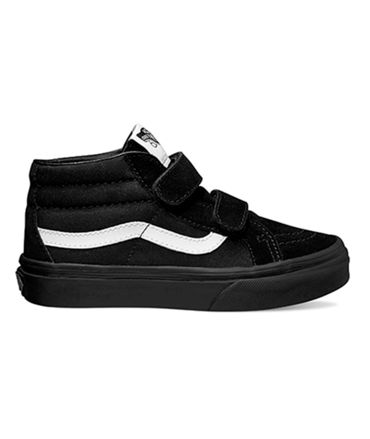 VANS VANS Kids Sk8-Mid Reissue V Canvas Suede Shoe in Black/Black