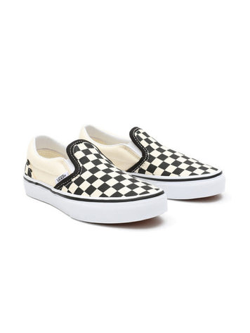 VANS VANS Kids Classic Slip-On Checkerboard Shoe In Black/White