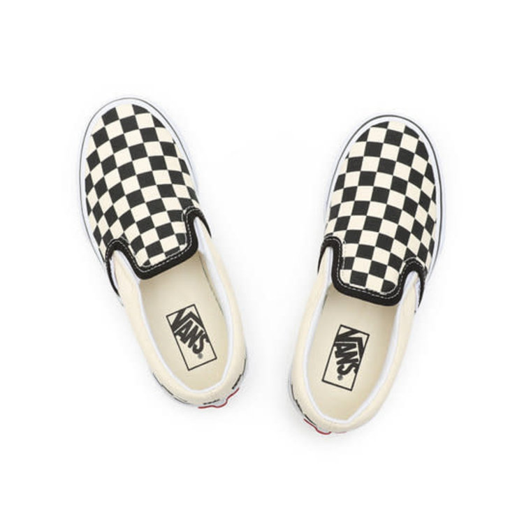 VANS VANS Kids Classic Slip-On Checkerboard Shoe In Black/White