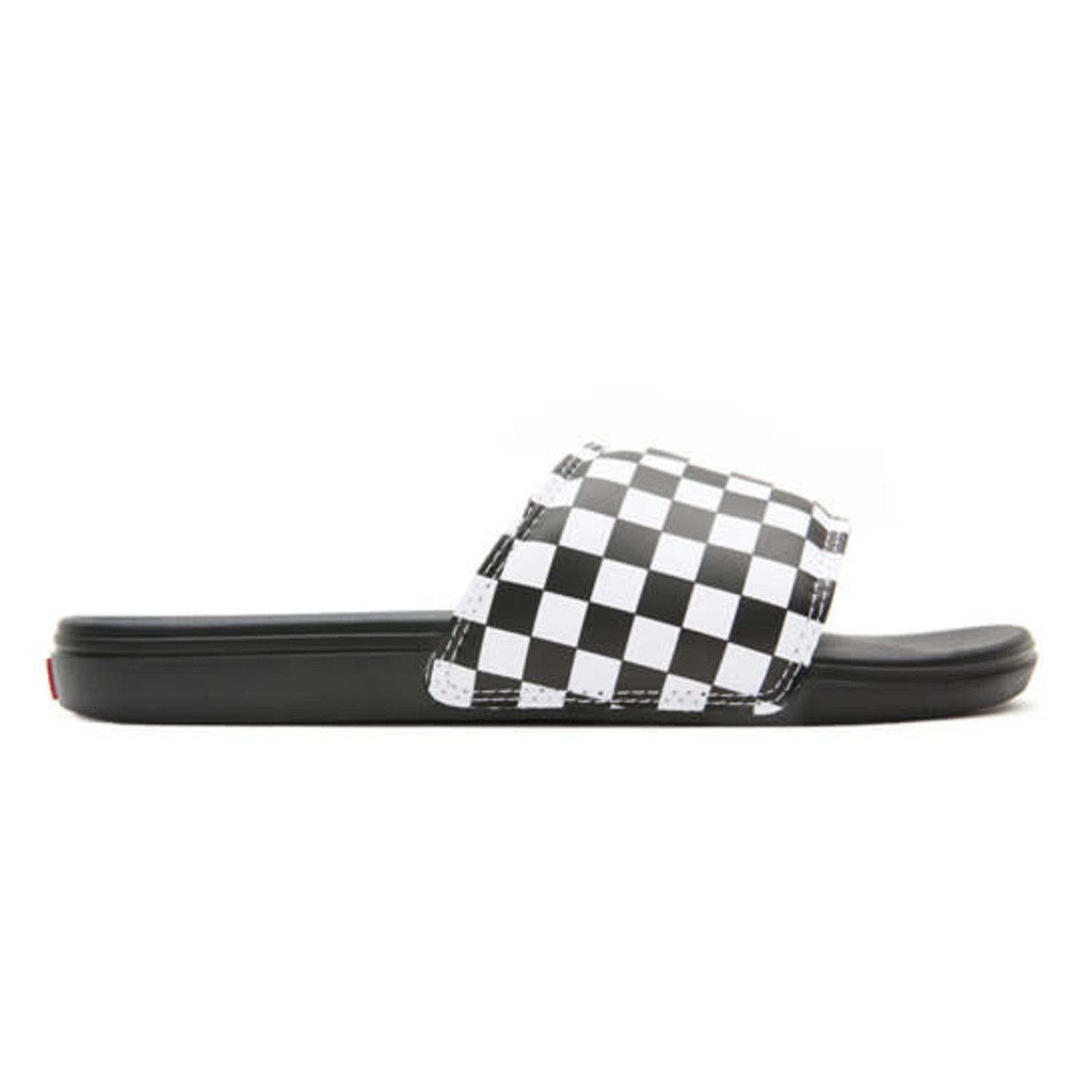 Black checkered cheap vans slides