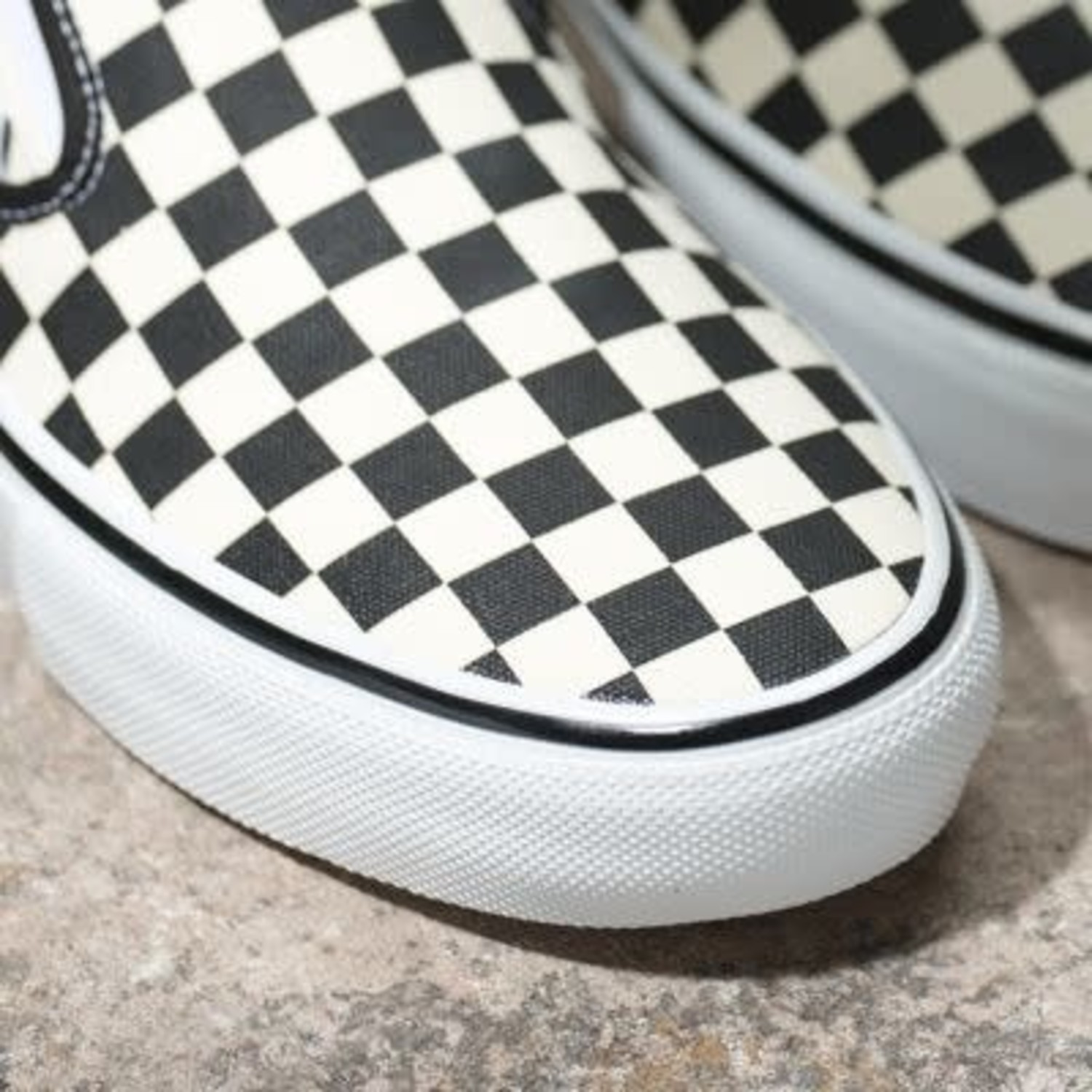 Vans Slip-On Checkerboard Skate Shoe - Black / White