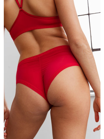 BLUSH BLUSH The Micro Lace Trim Hipster Red