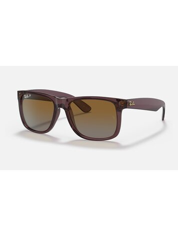 RAY-BAN RAY-BAN Justin Classic Polished Transparent Dark Brown WithPolarized Brown Gradient