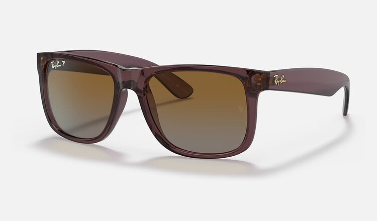 RAY-BAN RAY-BAN Justin Classic Polished Transparent Dark Brown WithPolarized Brown Gradient