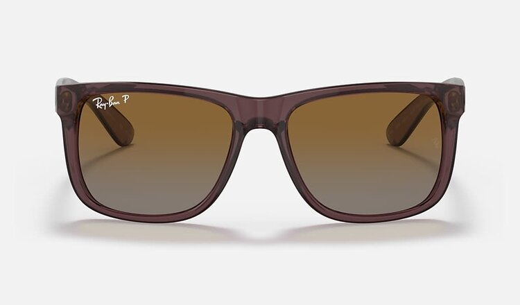 RAY-BAN RAY-BAN Justin Classic Polished Transparent Dark Brown WithPolarized Brown Gradient