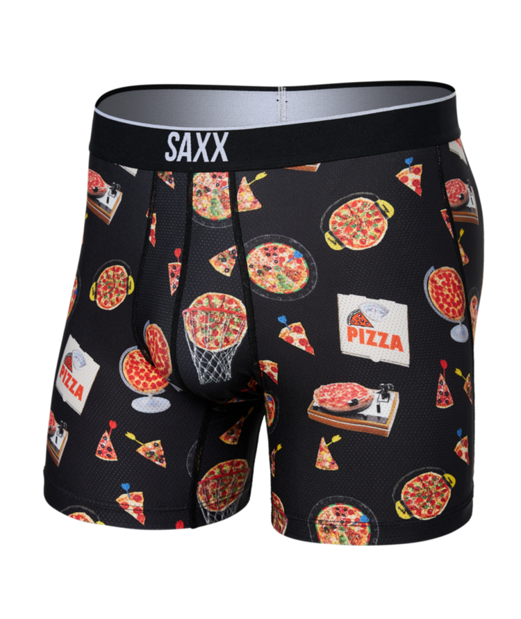 SAXX SAXX Volt Breathable Mesh Boxer Brief Pizza On The Brain / Black  -  PZA