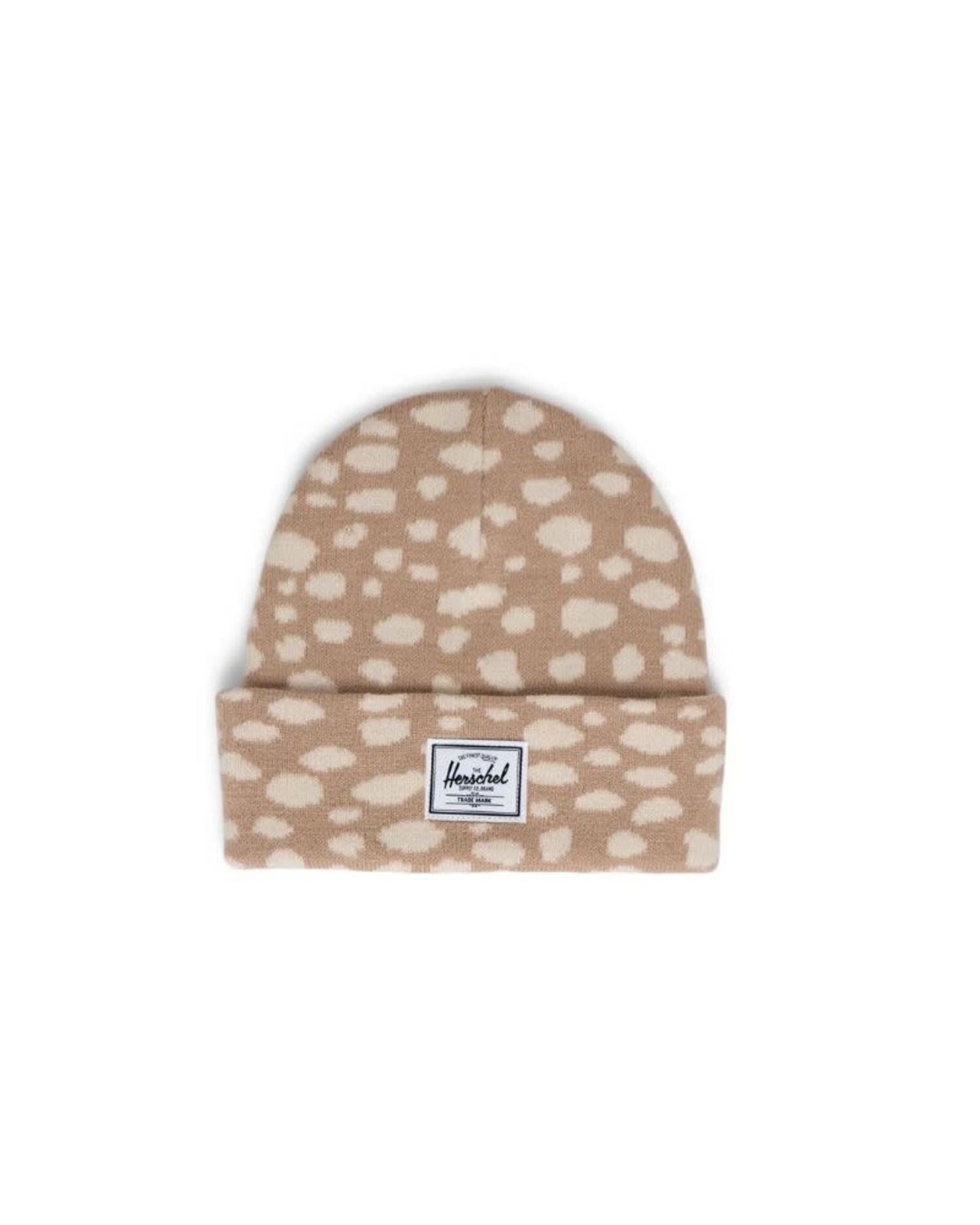 HERSCHEL Kids Elmer Beanie Savanna Spots Light Taupe White Edge