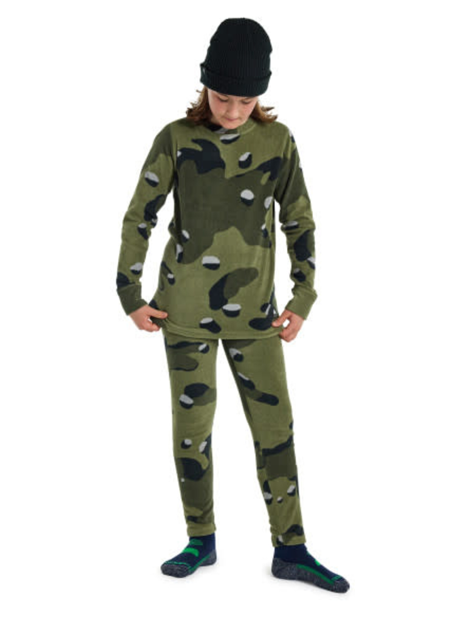 BURTON BURTON Kids Fleece Base Layer Set Forest Moss Cookie Camo