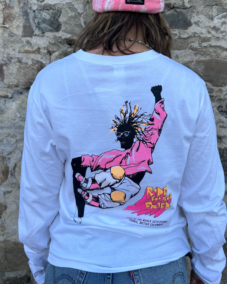 EDGE OF THE WORLD EDGE OF THE WORLD Ride Til You're Fried Long Sleeve Tee White