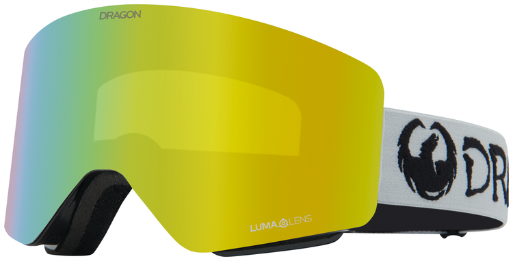 DRAGON DRAGON R1 OTG Classic Grey Goggles With LumaLens Gold Ionized Lens & Lumalens Amber Lens