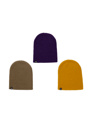 BURTON BURTON Kids' Recycled DND 3 Pack Beanies Summit Taupe/Goldenrod/Imperial Purple