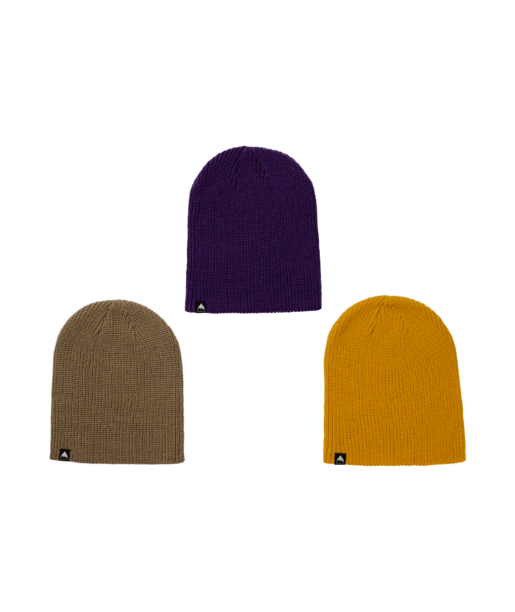 BURTON BURTON Kids' Recycled DND 3 Pack Beanies Summit Taupe/Goldenrod/Imperial Purple