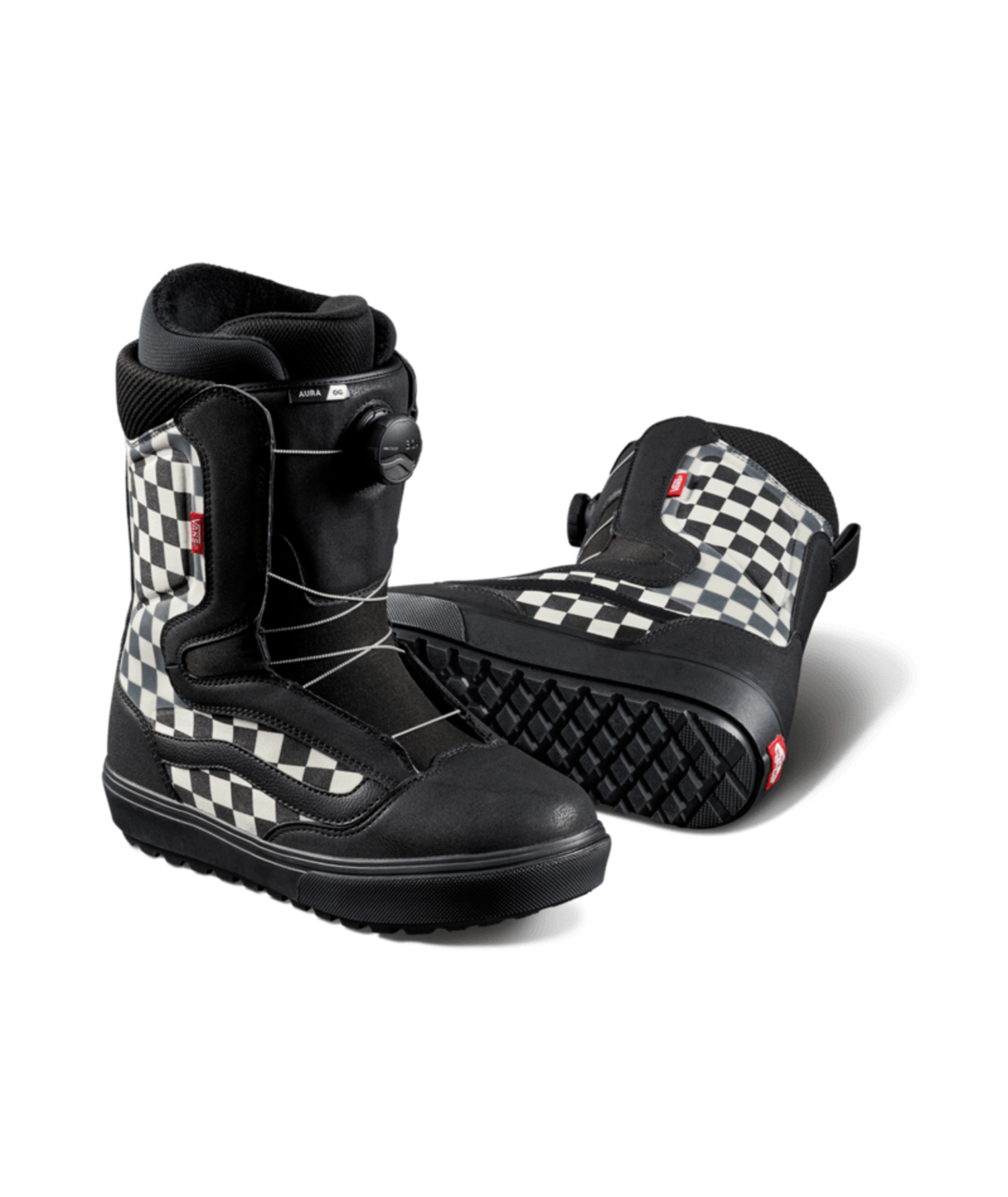 2025 VANS Aura OG Snowboard Boot Black/Checkerboard - Edge 2025 VANS Aura OG Snowboard Boot Black/Checkerboard - Edge