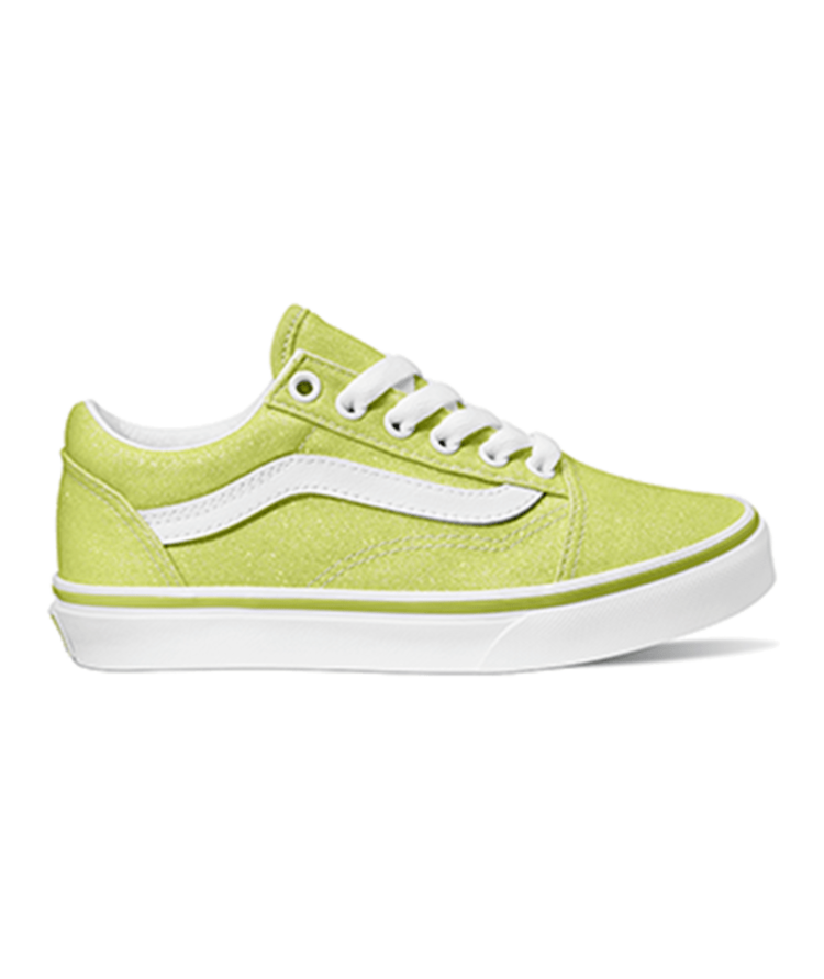 VANS VANS Kids Old Skool Glitter Shoe in Lime Sherbet