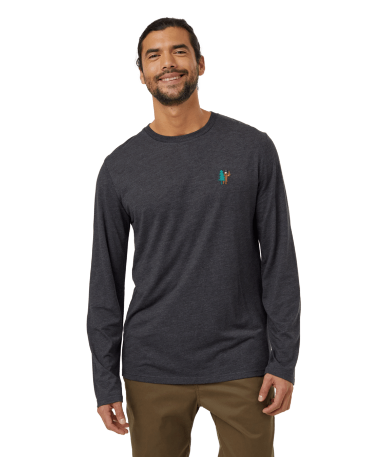 TENTREE TENTREE Mens Sasquatch Longsleeve Meteorite Black Heather/Tree
