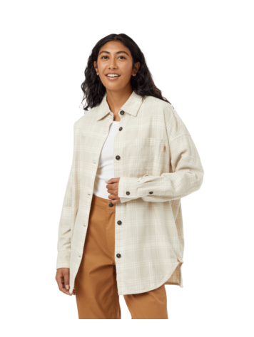 TENTREE TENTREE Womens Fernwood Flannel Shirt Pale Oak/Vintage White