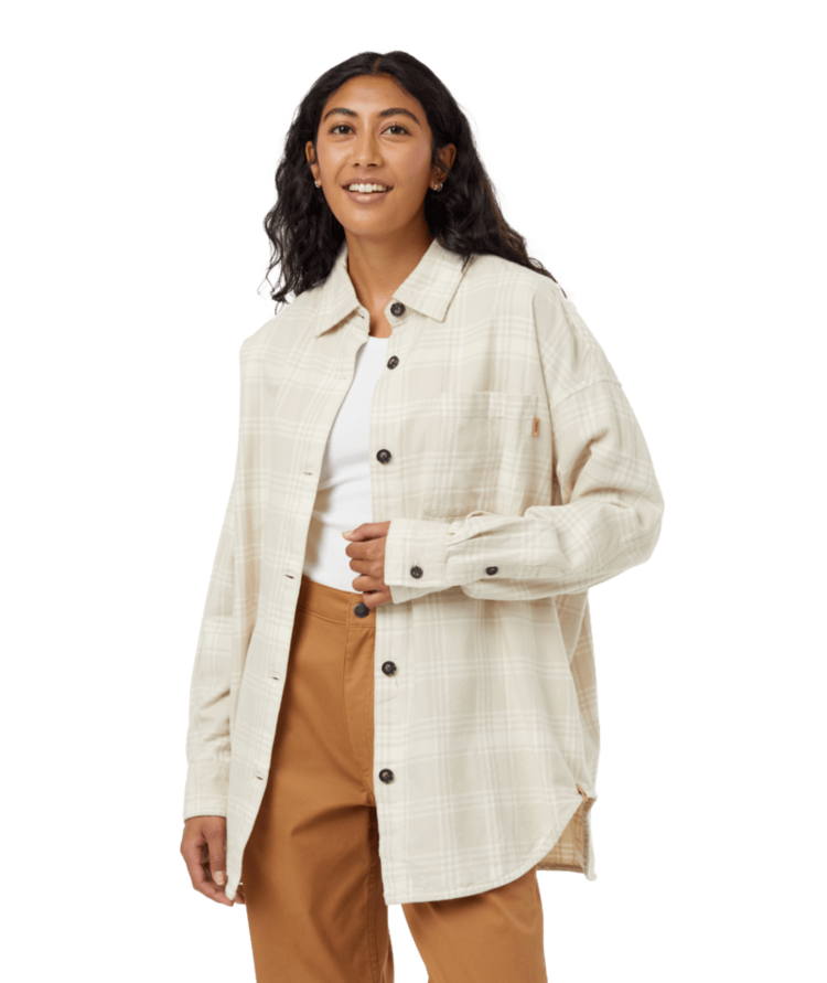 TENTREE TENTREE Womens Fernwood Flannel Shirt Pale Oak/Vintage White
